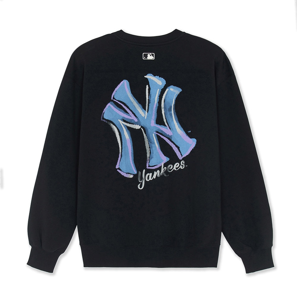 MLB 男女款  紐約洋基 背後大Logo長袖大學T