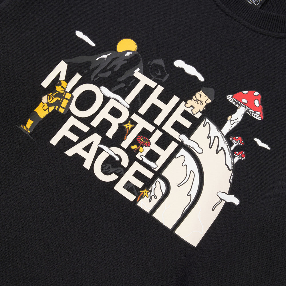 T️he North Face 北臉 男女款 趣味印花長袖大學T