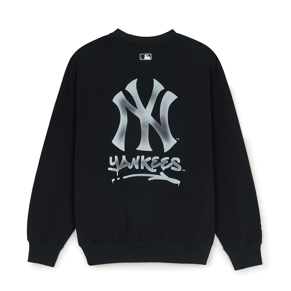 MLB 男女款  紐約洋基 背後大Logo長袖大學T