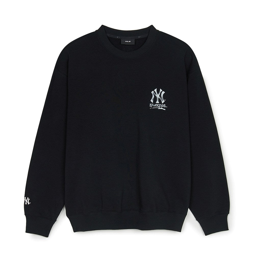 MLB 男女款  紐約洋基 背後大Logo長袖大學T