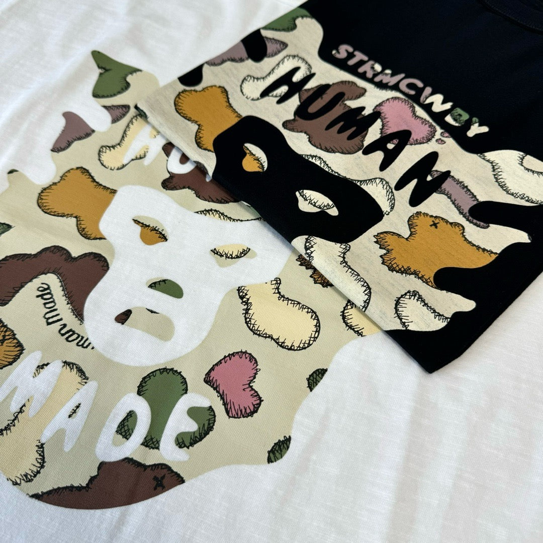 KAWS x Human made KAWS MADE GRAPHIC T-SHIRT #2 猿人迷彩 黑色 白色 短袖 短T