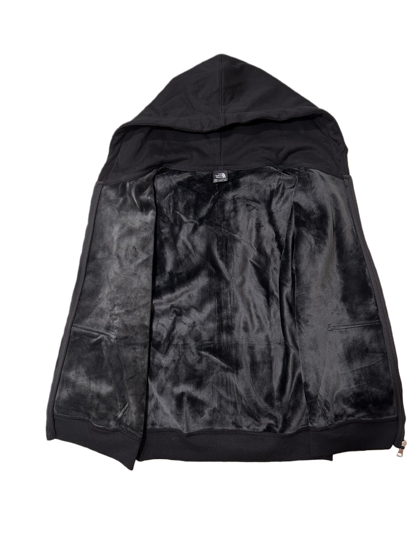 THE NORTH FACE 男女款  LOGO連帽外套 刷毛 棉質 黑色